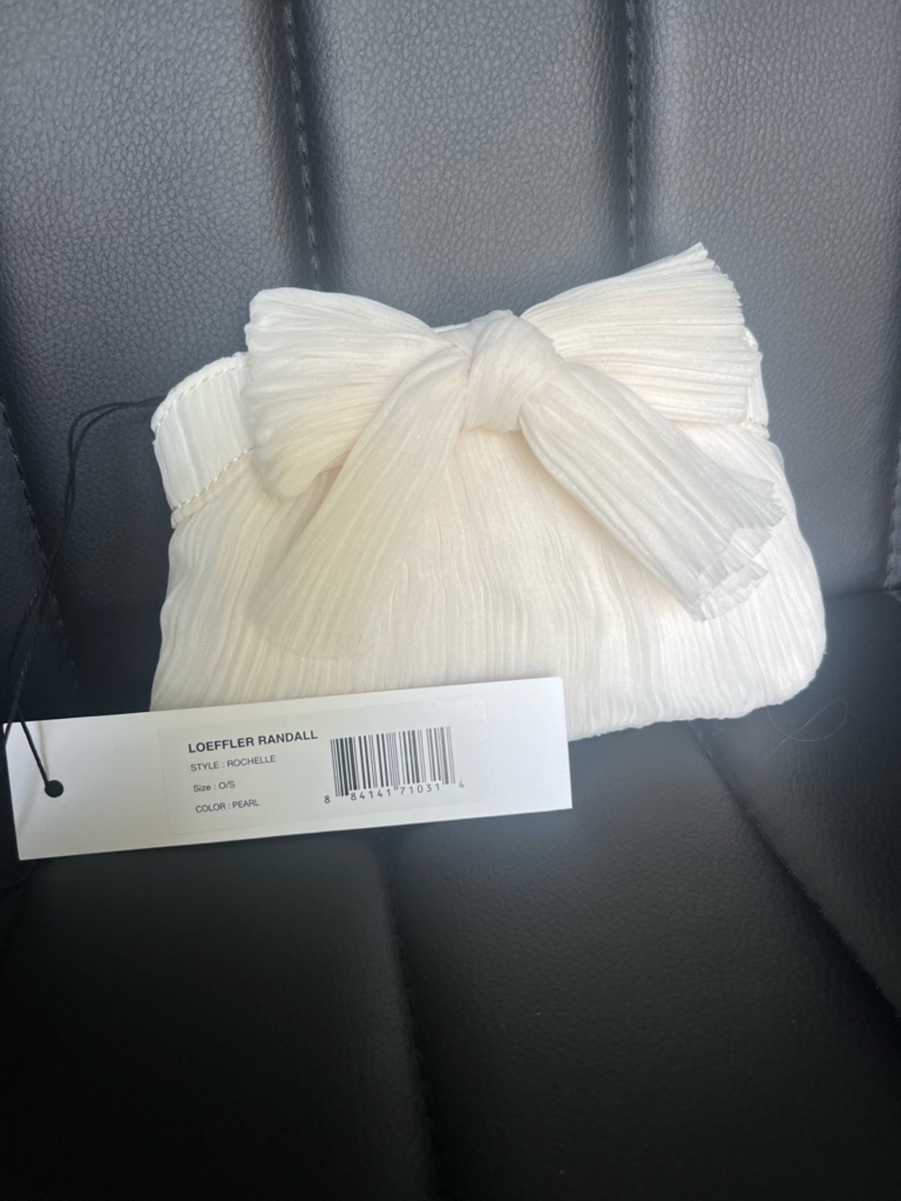 Loeffler Randall Pearl Bow Pleated Clutch